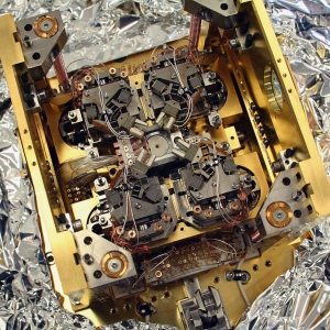 Mounting plate with Four Independent STM Heads Removed from the Vacuum System
